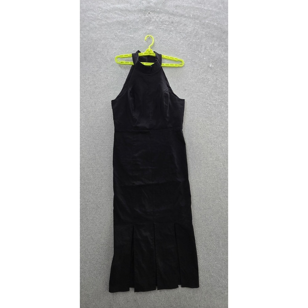 Anthropologie Women Dress XL Black Linen Sheath Sleeveless Cocktail Party